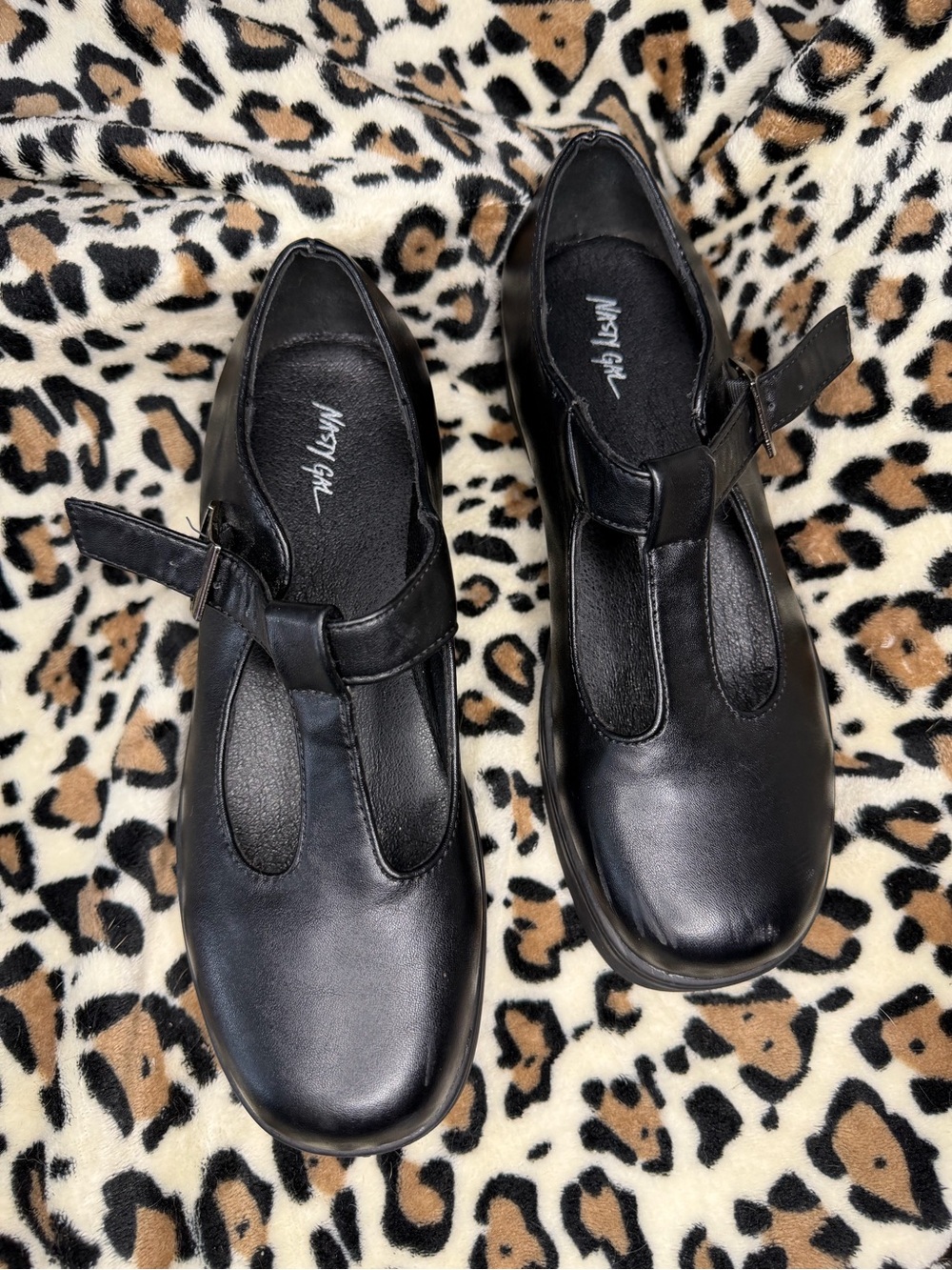 Nasty Gal Black T-Strap Platform Mary Janes